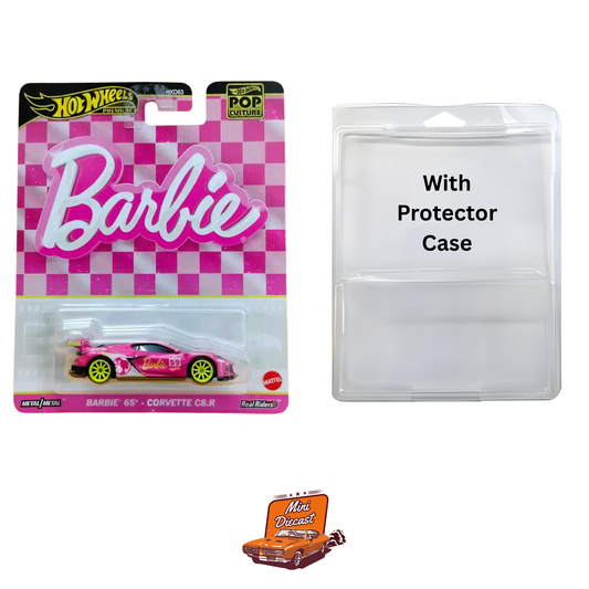 Hot Wheels Premium (Set of 2) – Pop Culture Barbie ’65 Corvette C8.R / ’80 Mattel Kool Kombi (with Protector Case x1)