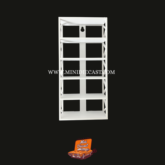 Diecast Cars 5 Rack Stand (White) (1:64 Scale Cars)