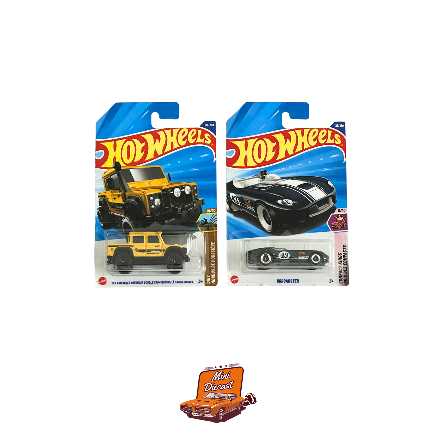 Hot Wheels Mainline (Set of 2) – ’15 Land Rover Defender Double Cab / RRRoadster