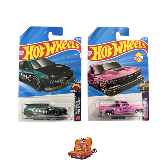 Hot Wheels Mainline (Set of 2) – Honda Civic Custom / Bounce’N Bass