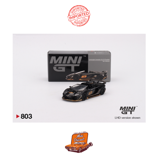 Mini GT #803 Lamborghini Aventador SVJ 63 Roadster (Nero Aldebaran)