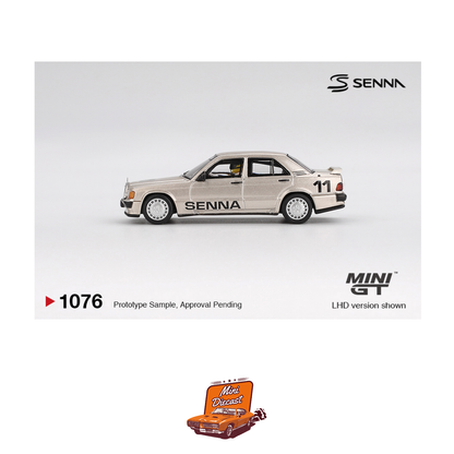 Mini GT #1076 Mercedes-Benz 190 E 2.3-16 #11 Ayrton Senna 1984 Nürburgring Race of Champions with Ayrton Senna Figure (Imported)