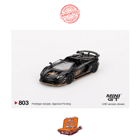 Mini GT #803 Lamborghini Aventador SVJ 63 Roadster (Nero Aldebaran)