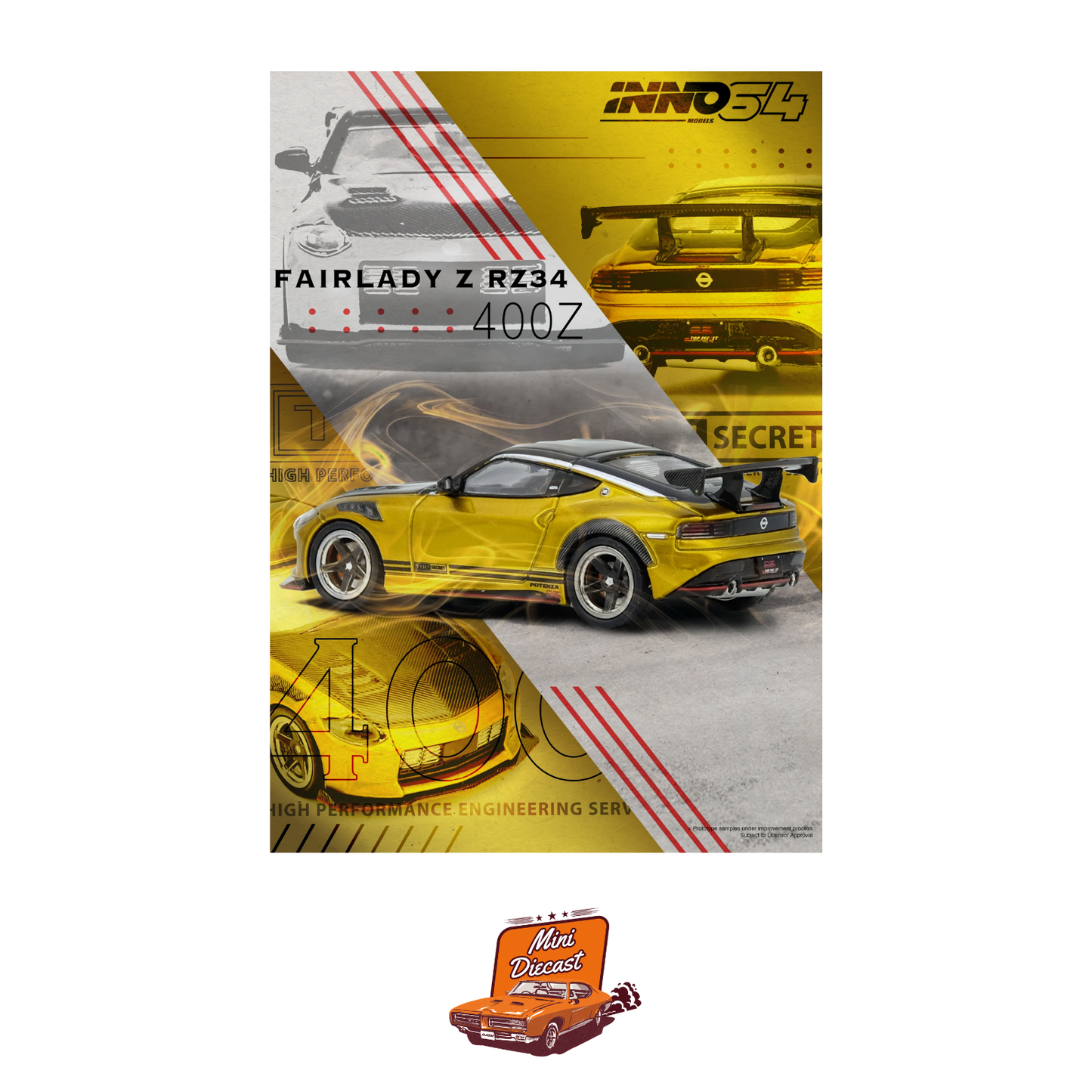 INNO64 Top Secret Fairlady Z (RZ34) Gold IN64-400ZTS-GOLD