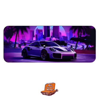 Car Design Printed Mat – Violet City Night Theme