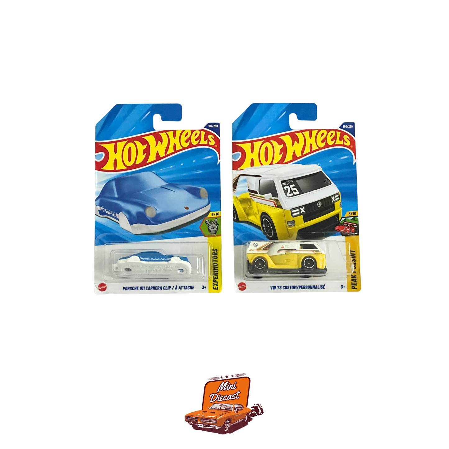 Hot Wheels Mainline (Set of 2) – Porsche 911 Carrera Clip / VW T3 Custom