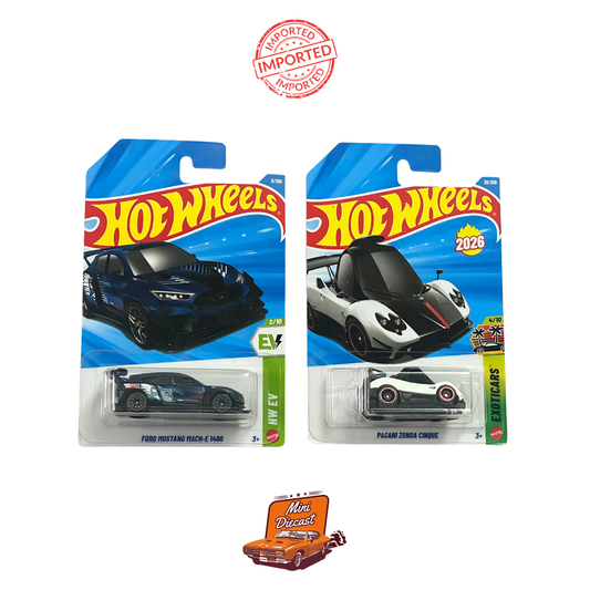 Hot Wheels Mainline (Set of 2) – Ford Mustang Mach-E 1400 / Pagani Zonda Cinque (Imported)