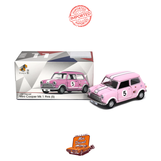 Tiny City No.11 Mini Cooper Mk 1 Pink (5) 1:50 Scale