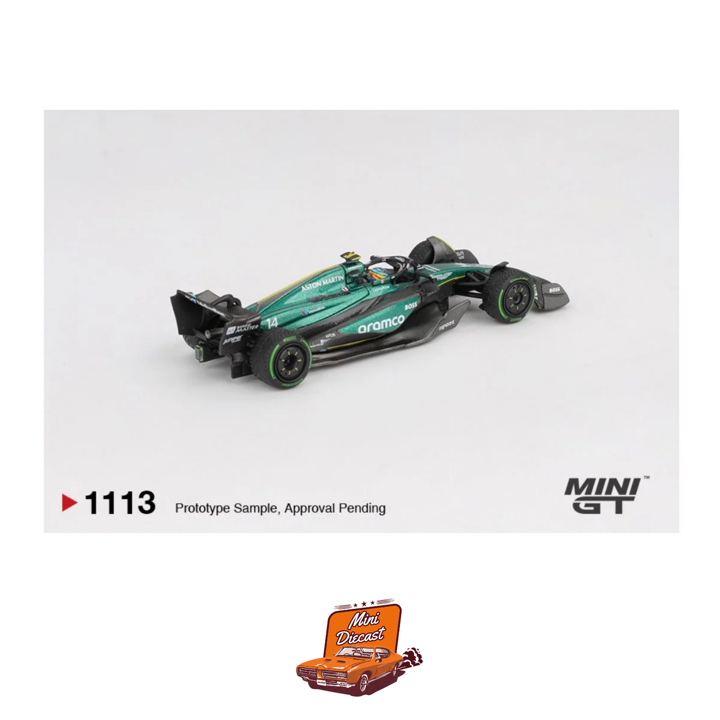 Mini GT #1113 Aston Martin AMR24 #14 Fernando Alonso F1 2024