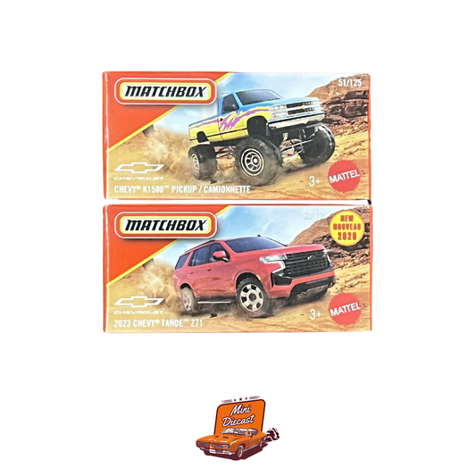 Matchbox (Set of 2) – Chevy K1500 Pickup / 2023 Chevy Tahoe Z71