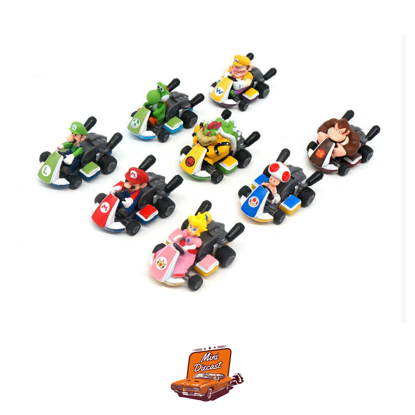 Mario Kart Pull Back Collection with Rubber Tyres (Imported)
