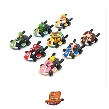 Mario Kart Pull Back Collection with Rubber Tyres (Imported)