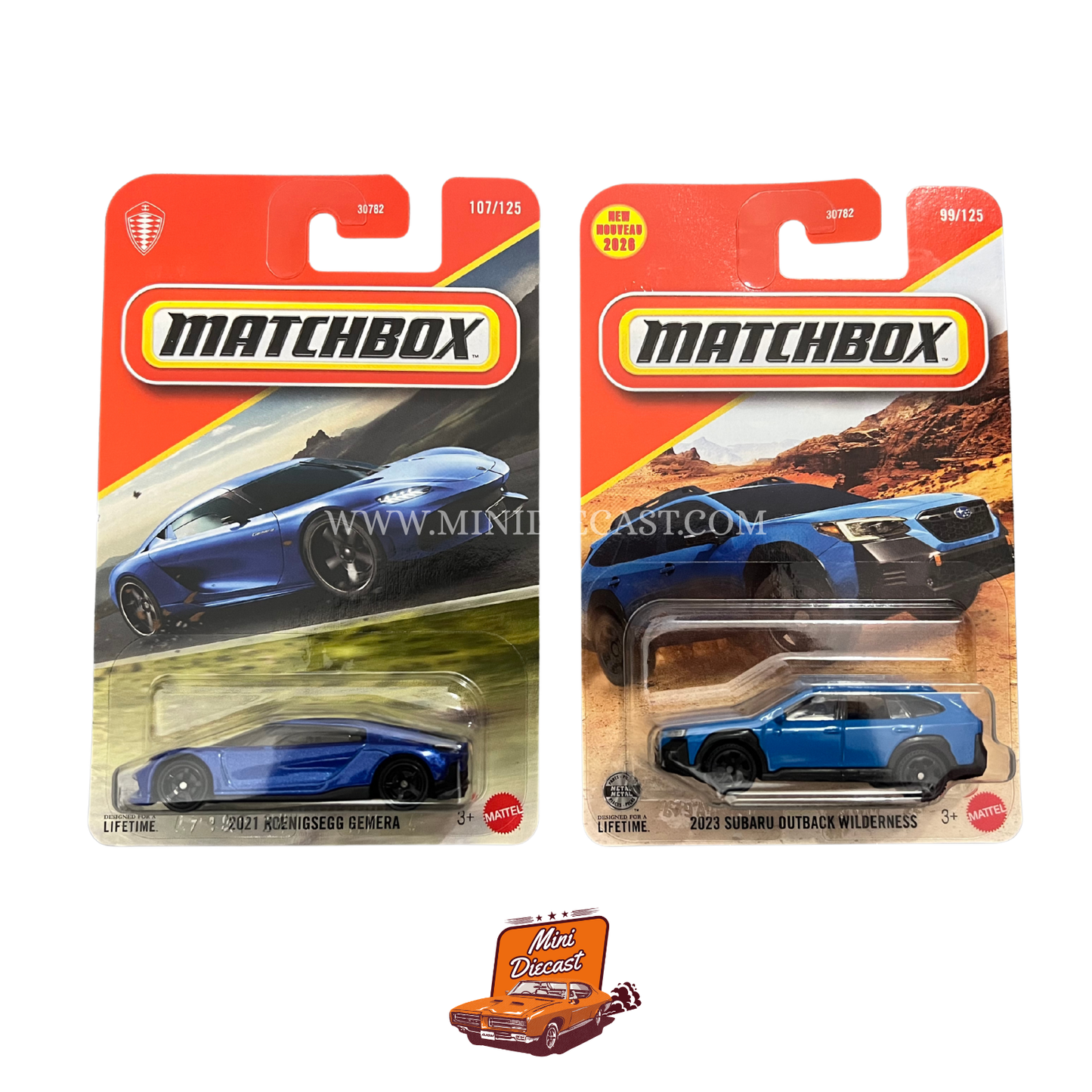 Matchbox (Set of 2) – 2021 Koenigsegg Gemera / 2023 Subaru Outback Wilderness