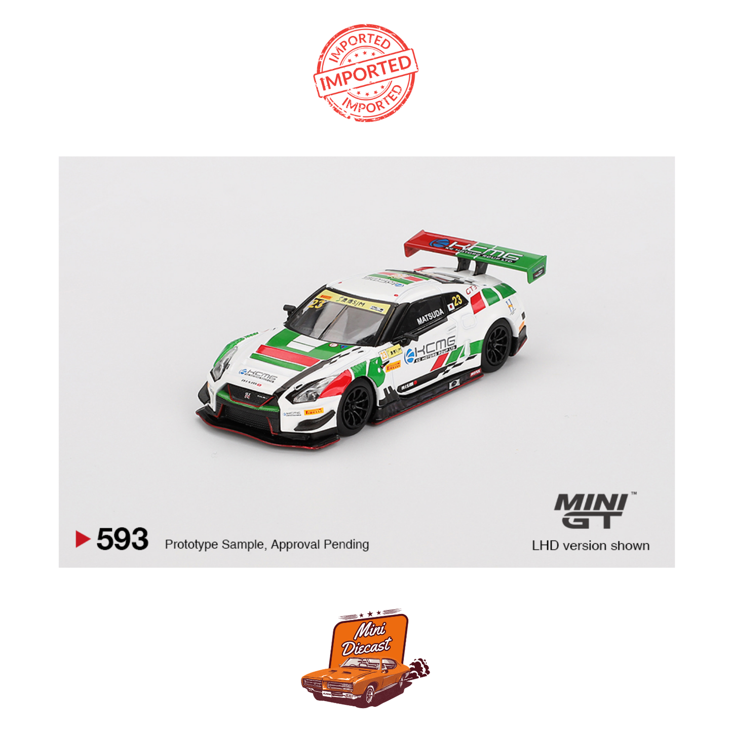 Mini GT #593 Nissan GT-R NISMO GT3 #23 KCMG 2018 FIA GT World Cup Macau