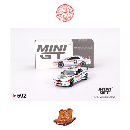 Mini GT #592 Nissan Skyline GT-R (R32) Gr. A #23 1990 Macau Guia Race Winner