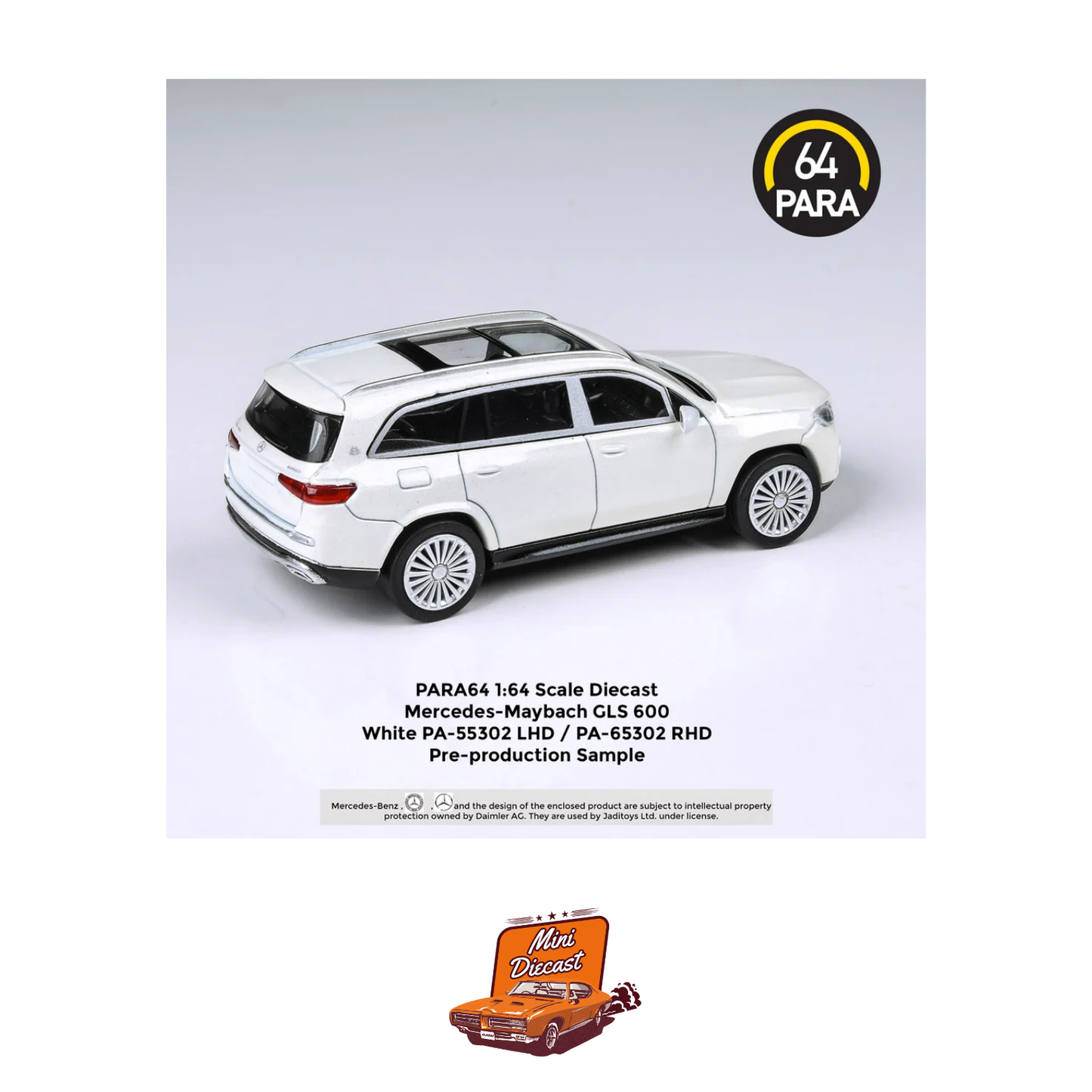 PARA64 Mercedes-Maybach GLS 600 White - RHD (1:64 Scale)