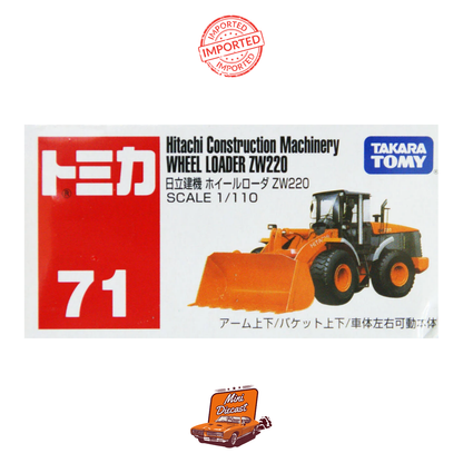 Takara Tomy Tomica No.71 Hitachi Construction Machinery Wheel Loader ZW220