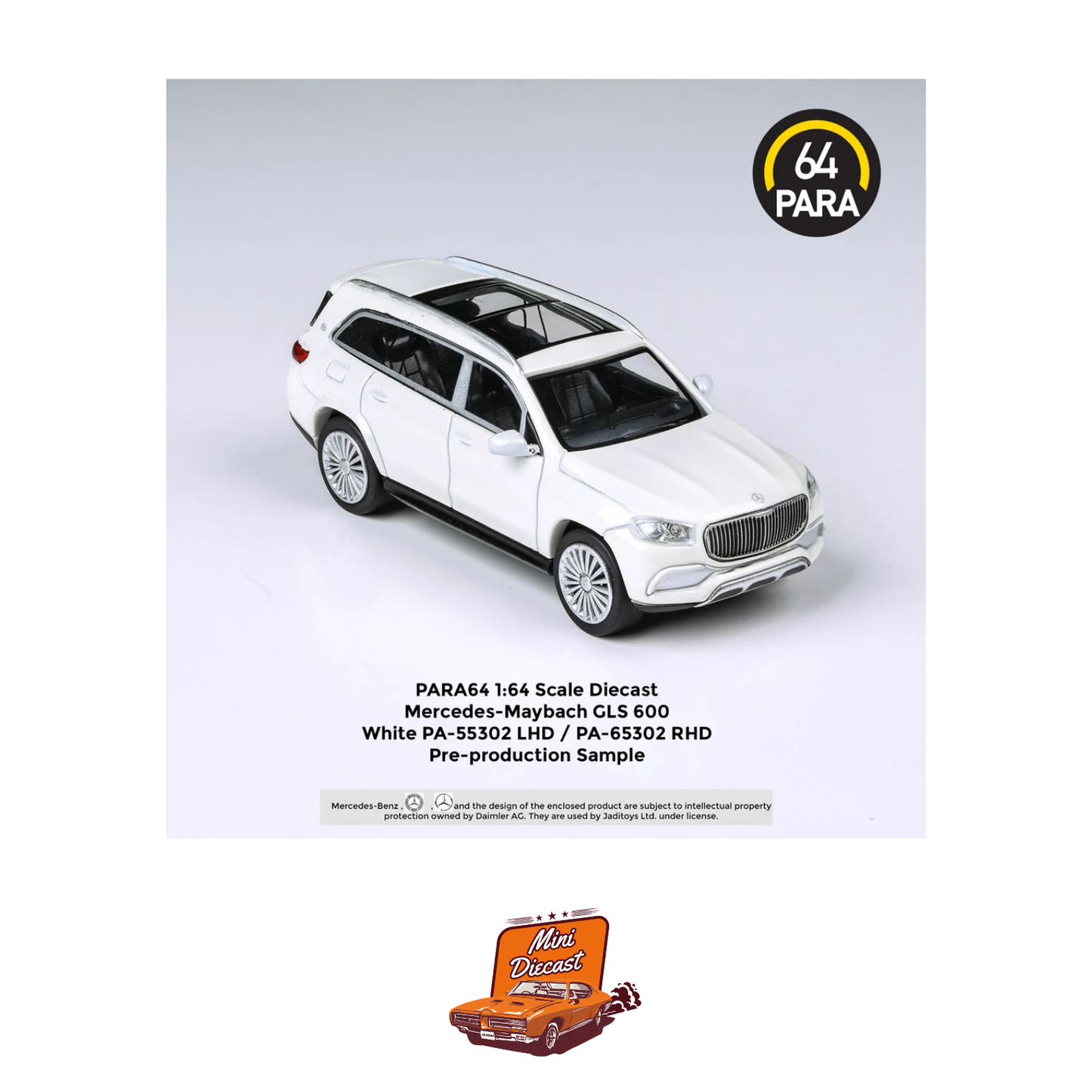 PARA64 Mercedes-Maybach GLS 600 White - RHD (1:64 Scale)