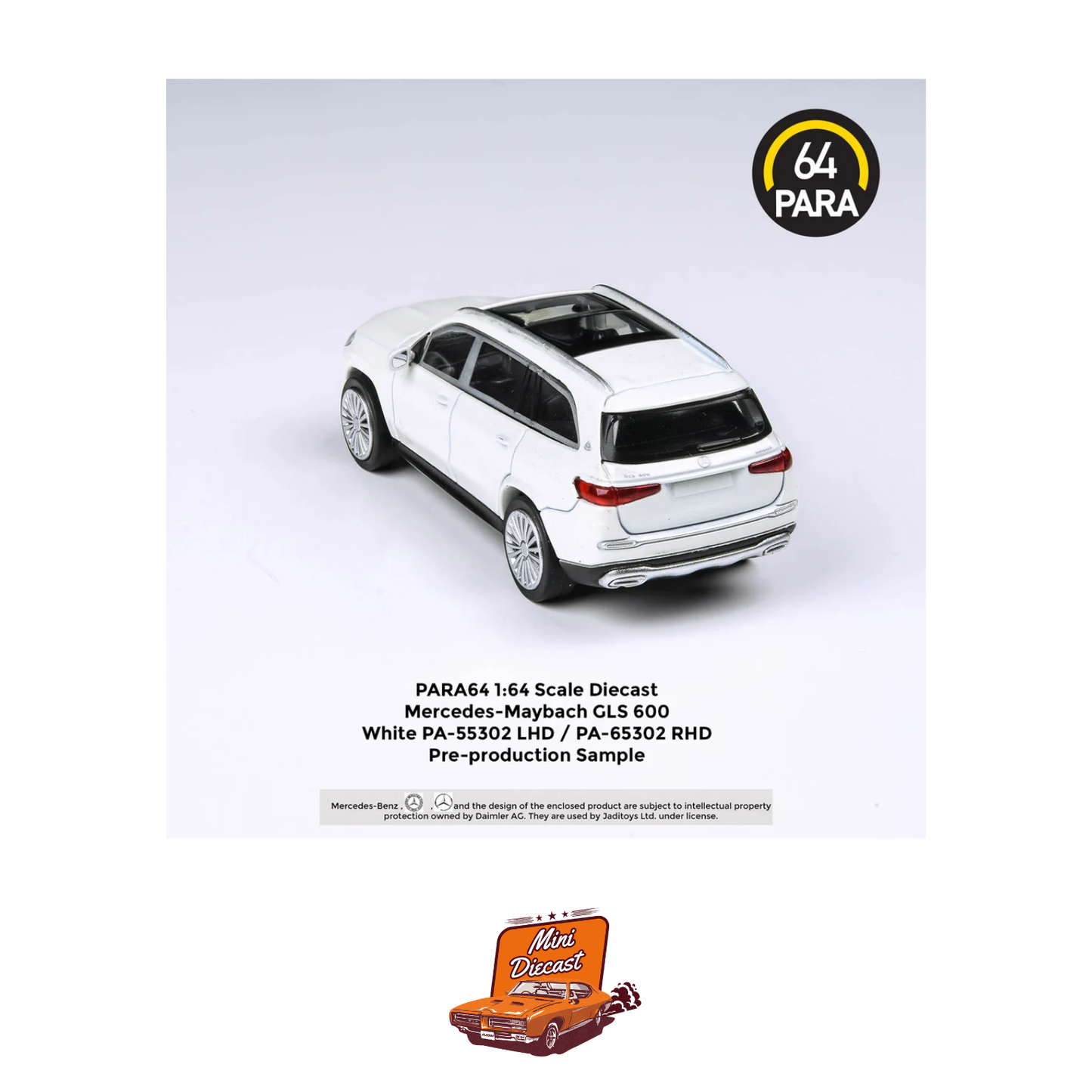 PARA64 Mercedes-Maybach GLS 600 White - RHD (1:64 Scale)