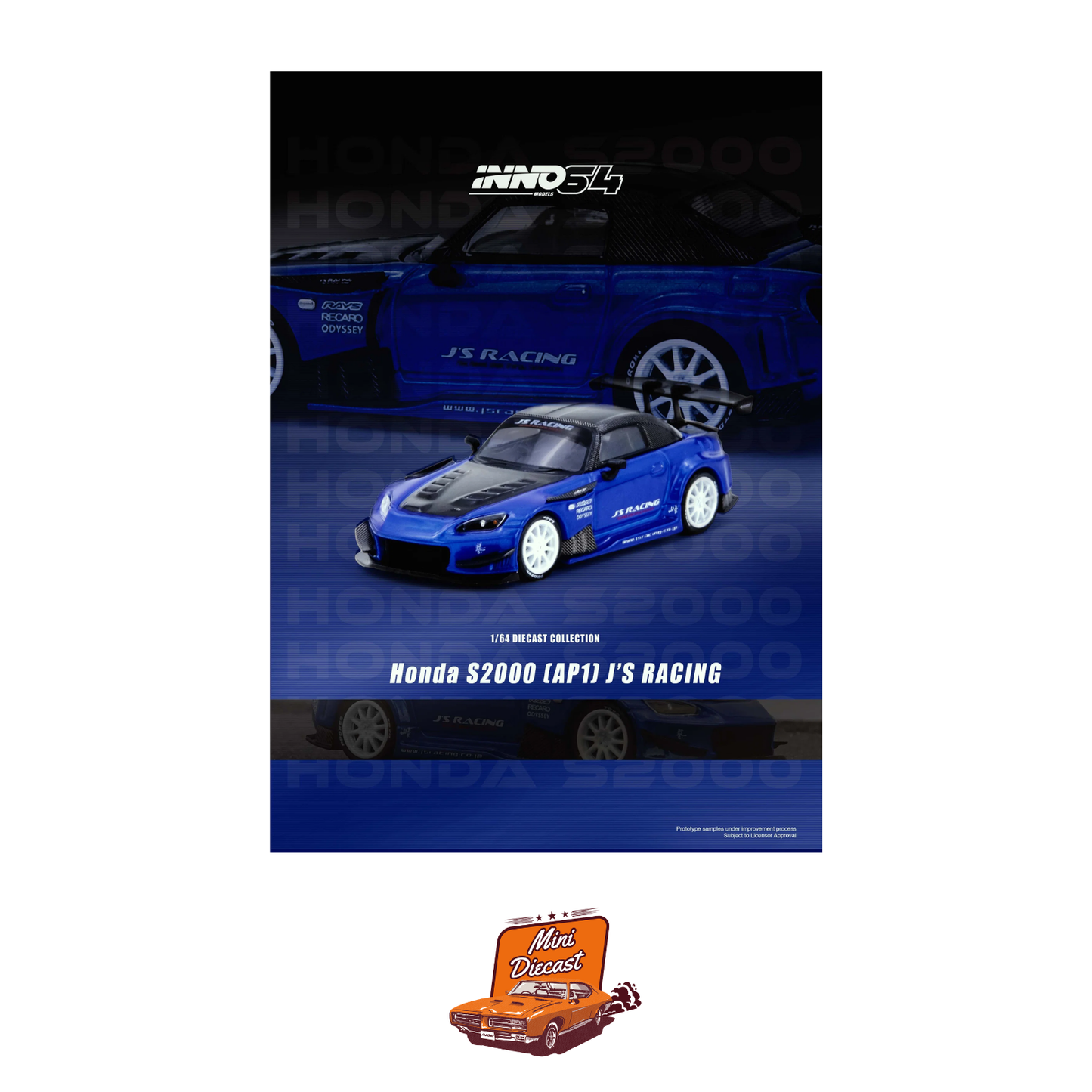 INNO64 Honda S2000 J'S Racing (AP1) Blue IN64-S2000JS-BLUE