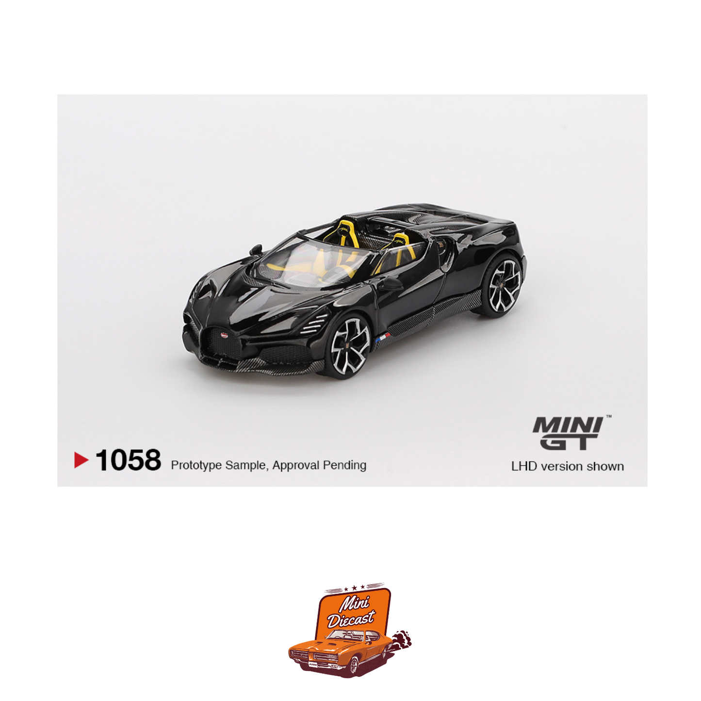 Mini GT #1058 Bugatti W16 Mistral Black