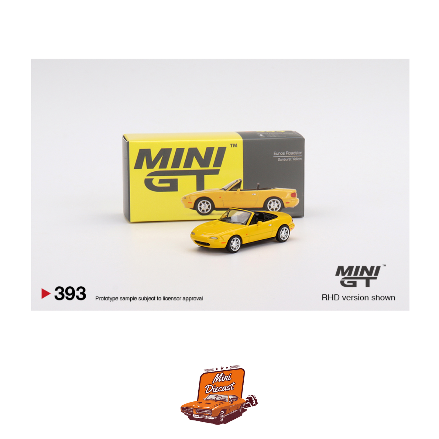 Mini GT #393 Eunos Roadster Sunburst Yellow