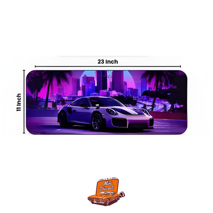 Car Design Printed Mat – Violet City Night Theme