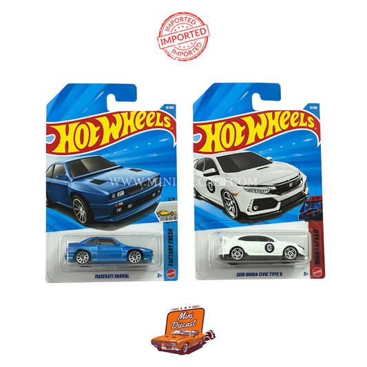 Hot Wheels Mainline (Set of 2) – Maserati Shamal / 2018 Honda Civic Type R (Imported)