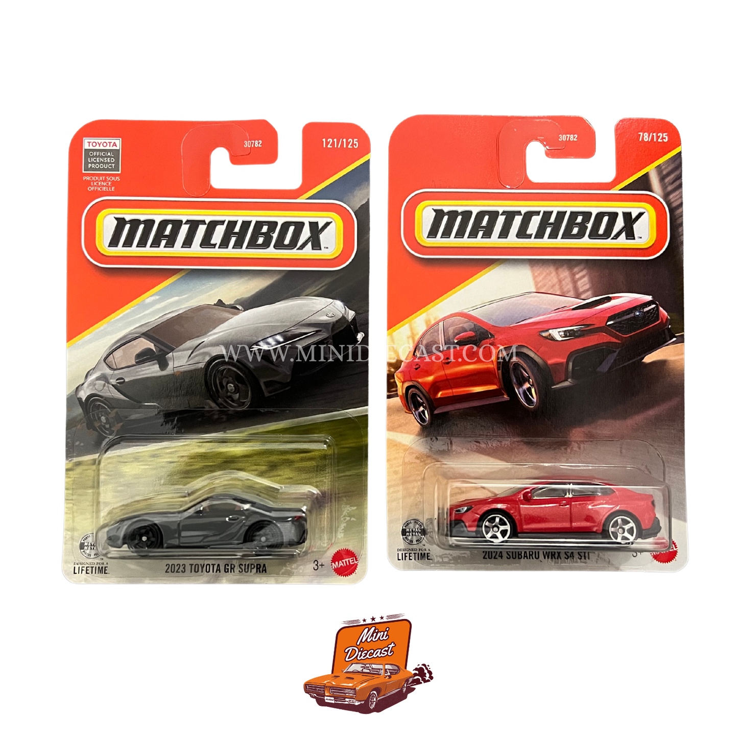 Matchbox (Set of 2) – 2023 Toyota GR Supra / 2024 Subaru WRX S4 STI