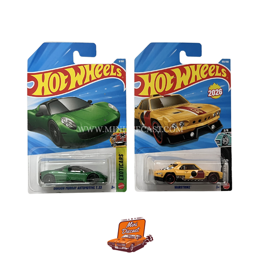 Hot Wheels Mainline (Set of 2) – Gordon Murray Automotive T.33 / Vairstrike
