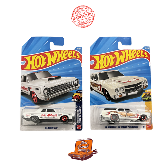 Hot Wheels Mainline (Set of 2) – '64 Dodge 330 / '70 Chevelle SS Wagon (Imported)