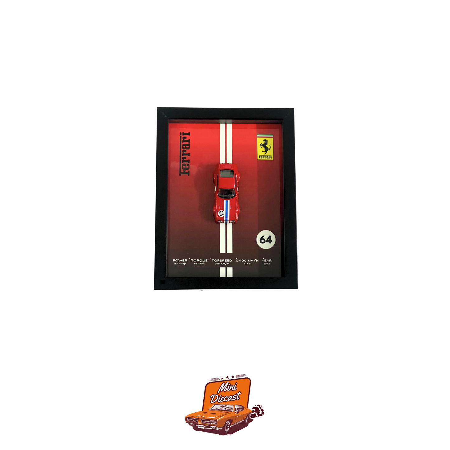 3D Car Frame – Hot Wheels Ferrari 365 GTB4 Competizione – A5 Size