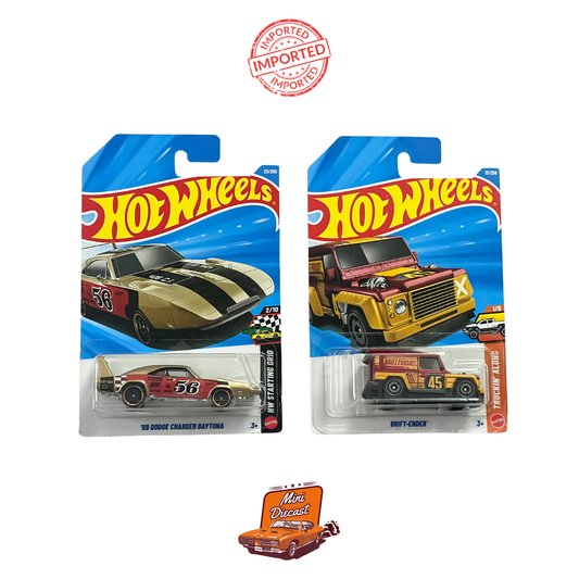 Hot Wheels Mainline (Set of 2) – ’69 Dodge Charger Daytona / Drift-Ender (Imported)