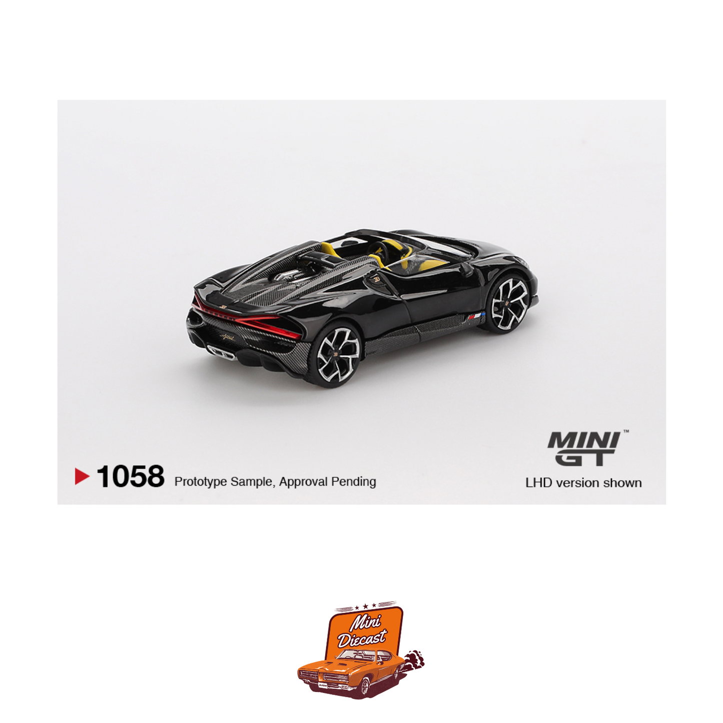 Mini GT #1058 Bugatti W16 Mistral Black
