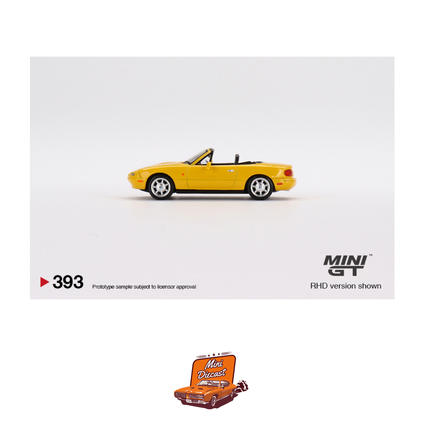 Mini GT #393 Eunos Roadster Sunburst Yellow