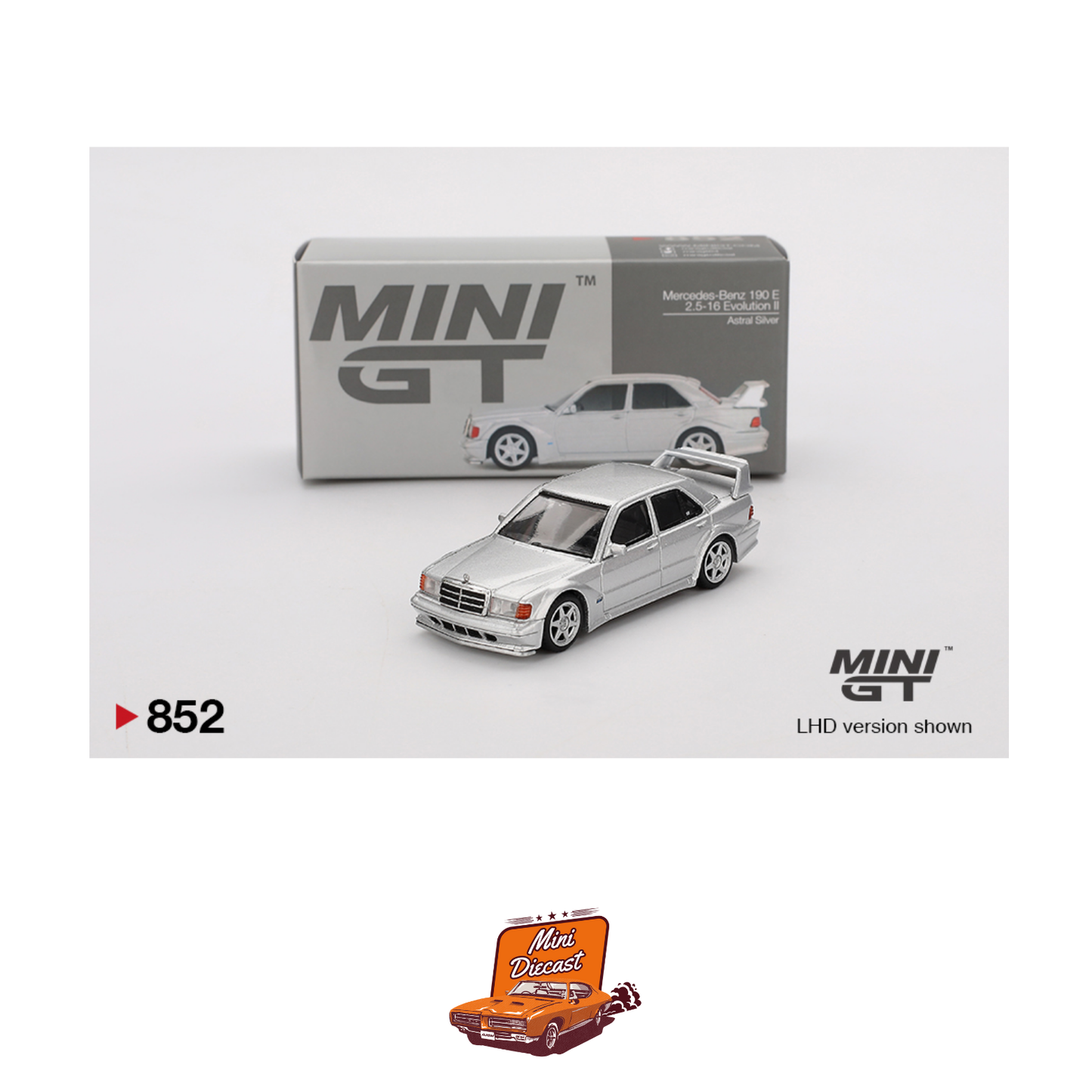 Mini GT #852 Mercedes-Benz 190E 2.5-16 Evolution II Astral Silver
