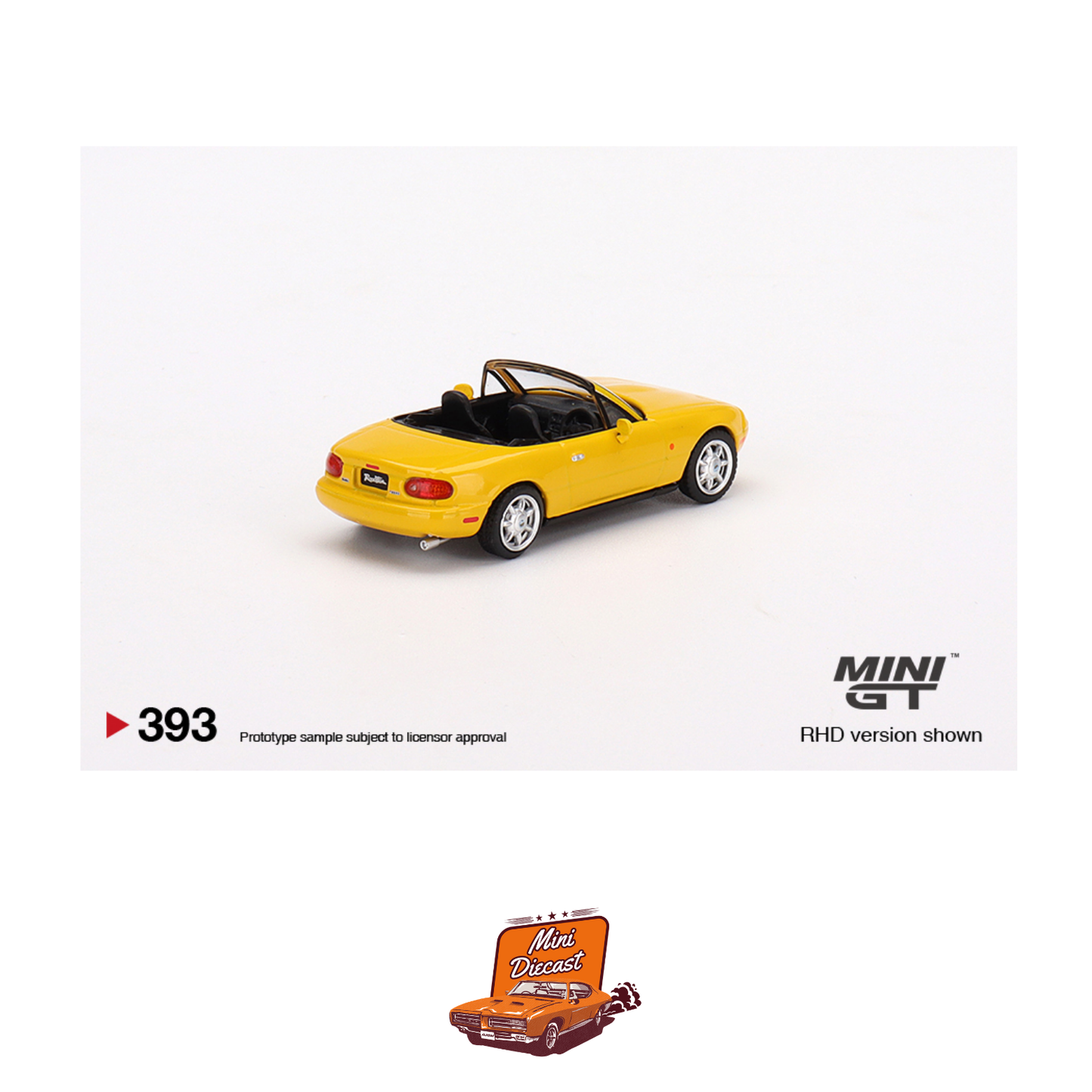 Mini GT #393 Eunos Roadster Sunburst Yellow