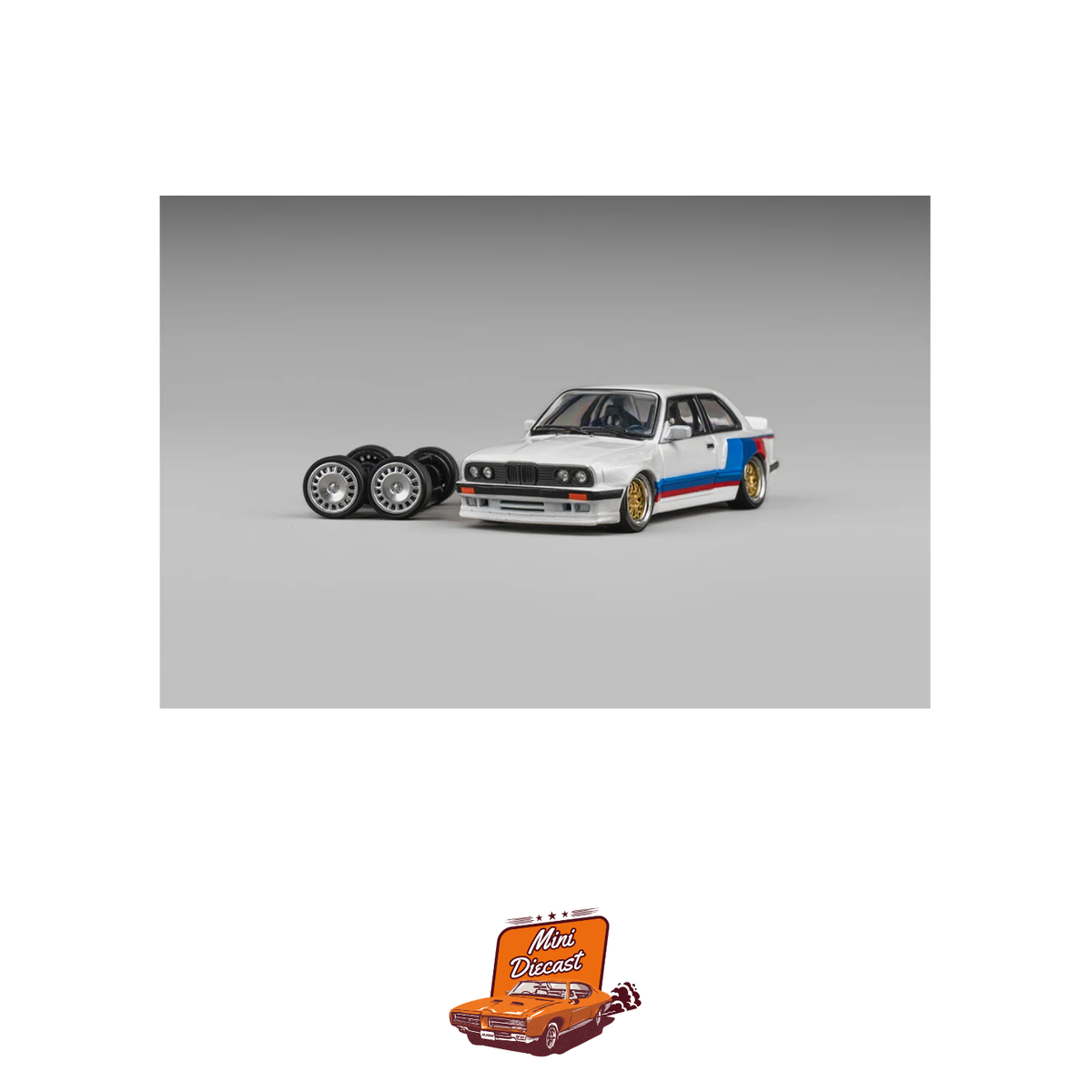 CM Model Pandem M3 E30 Alpine White with M Tri-Stripes (CM64-E30-02)
