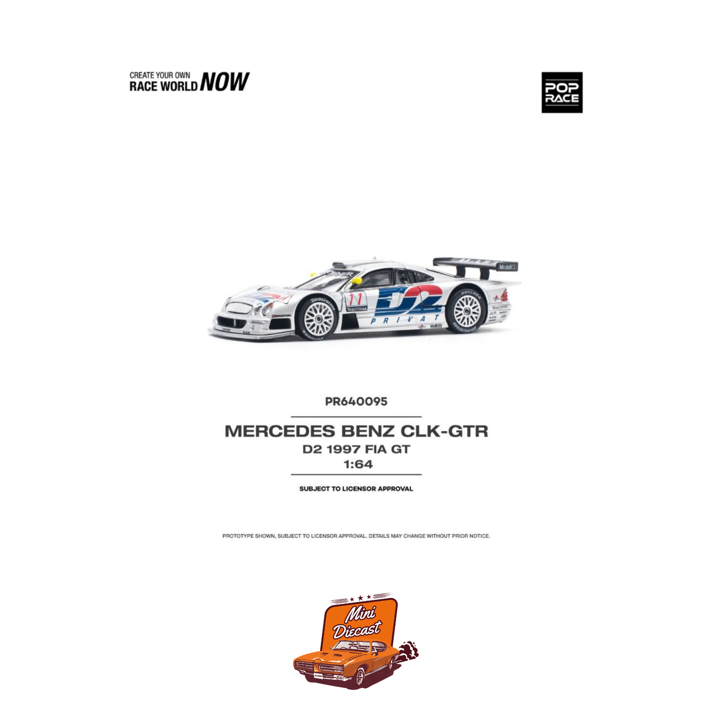 Pop Race Mercedes-Benz CLK-GTR D2 1997 FIA GT (PR64-095)