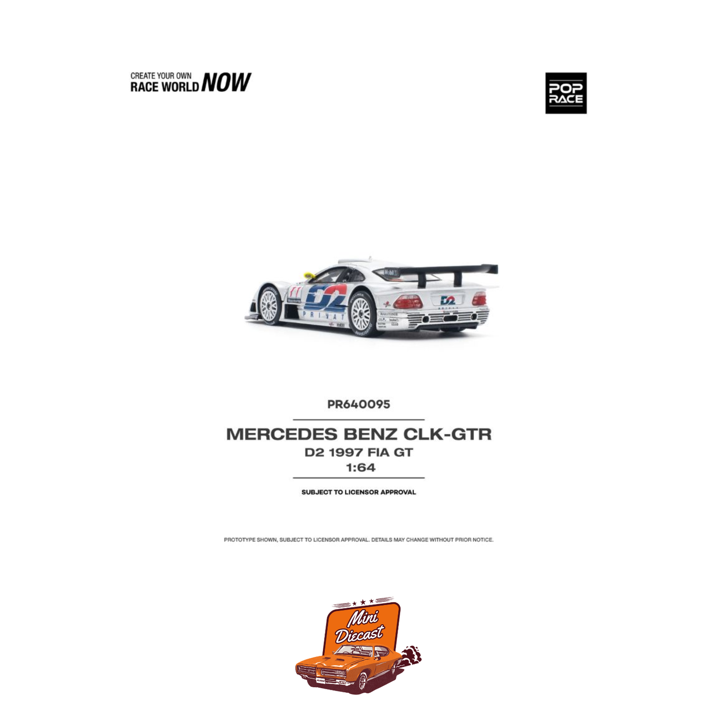Pop Race Mercedes-Benz CLK-GTR D2 1997 FIA GT (PR64-095)