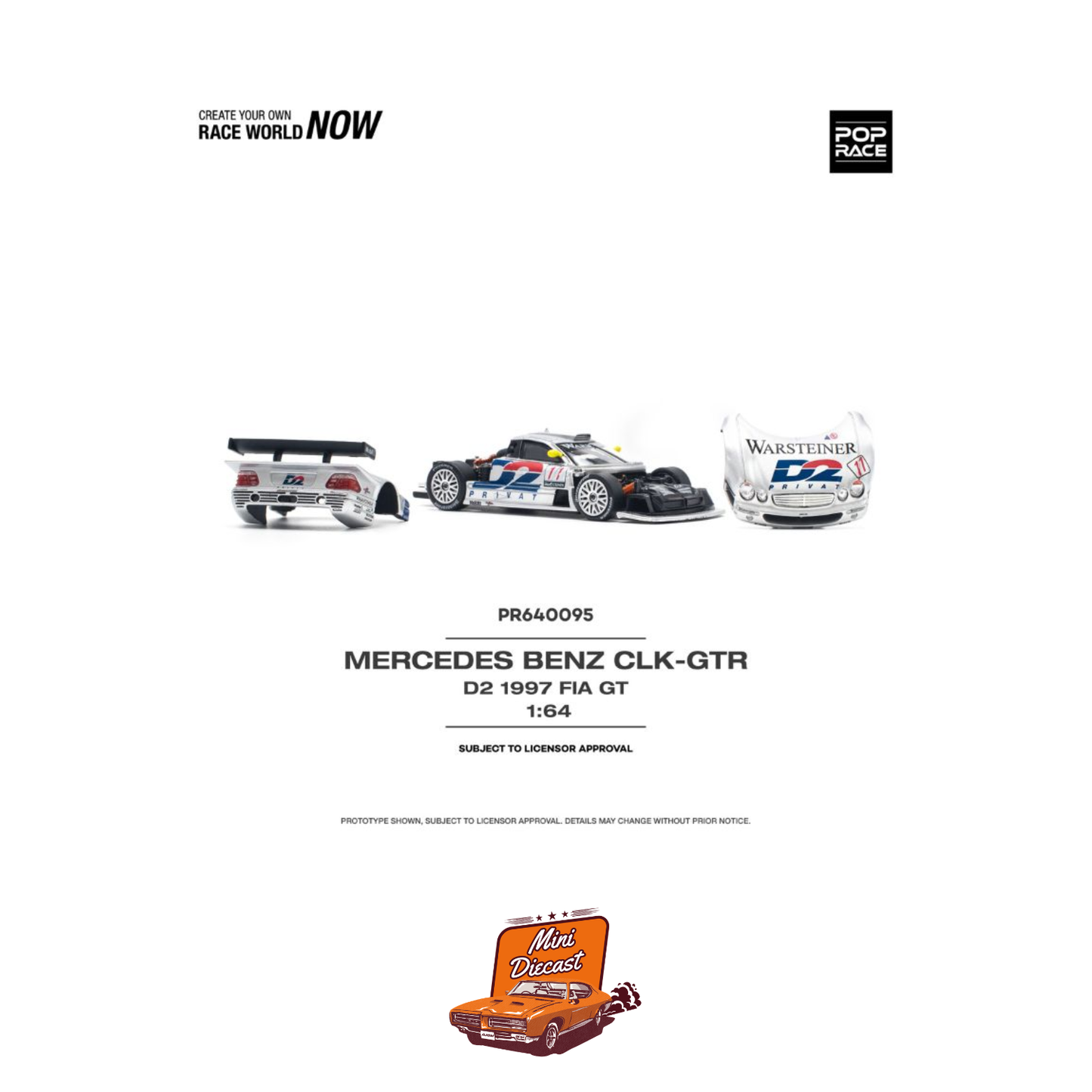 Pop Race Mercedes-Benz CLK-GTR D2 1997 FIA GT (PR64-095)