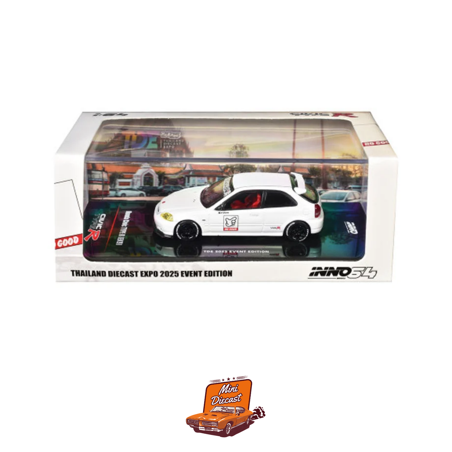 INNO64 Honda Civic Type R (EK9) White Thailand Diecast Expo 2025 Event Edition IN64-EK9-TDE25
