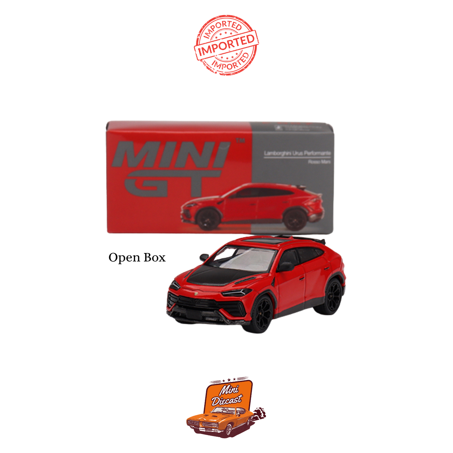 Mini GT #657 Lamborghini Urus Performante (Rosso Mars) (Open Box)