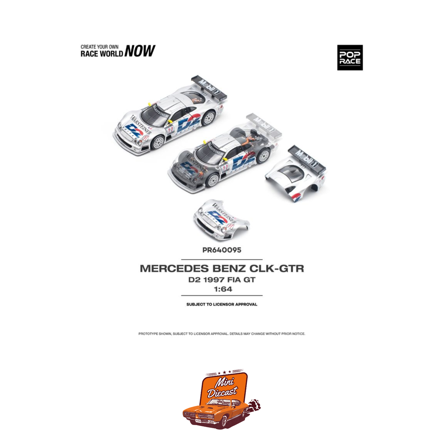Pop Race Mercedes-Benz CLK-GTR D2 1997 FIA GT (PR64-095)