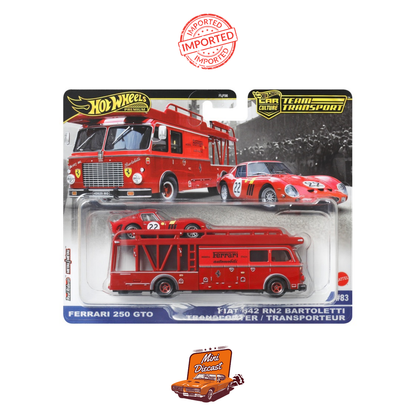 Hot Wheels Premium Team Transport Ferrari 250 GTO & Fiat 642 RN2 Bartoletti 2 Pack (Imported)