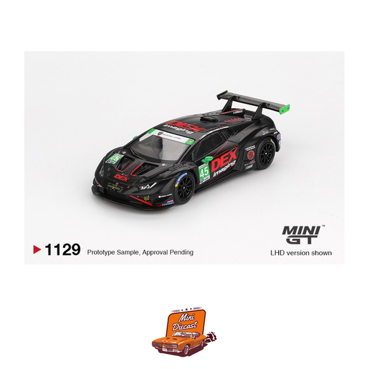 Mini GT #1129 Lamborghini Huracán GT3 EVO2 No.45 DEX Imaging (2024 IMSA D) – Coming Soon (ETA: Jan End 2026)