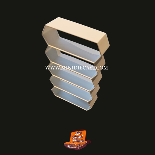 Diecast Cars Honey Comb 5 Rack Stand (White) (1:64 Scale Cars)