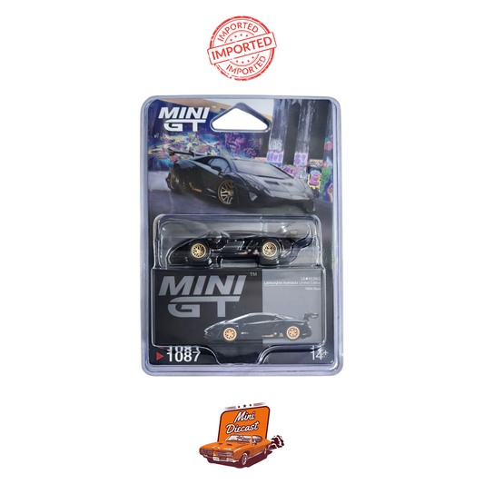 Mini GT #1087 LB★WORKS Lamborghini Aventador Limited Edition Matte Black (Imported) (Blister Pack))