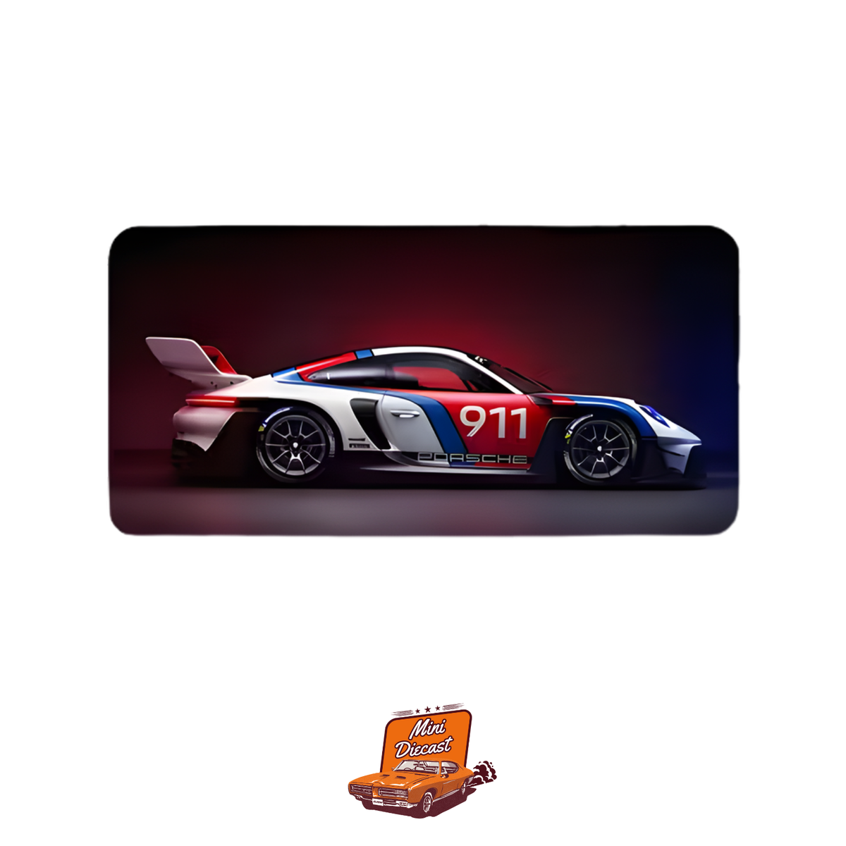 Car Design Printed Mat – Red & Black Gradient Theme