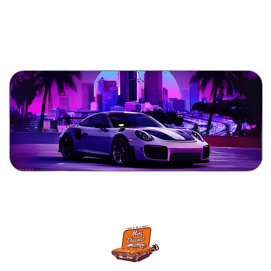 Car Design Printed Mat – Violet City Night Theme
